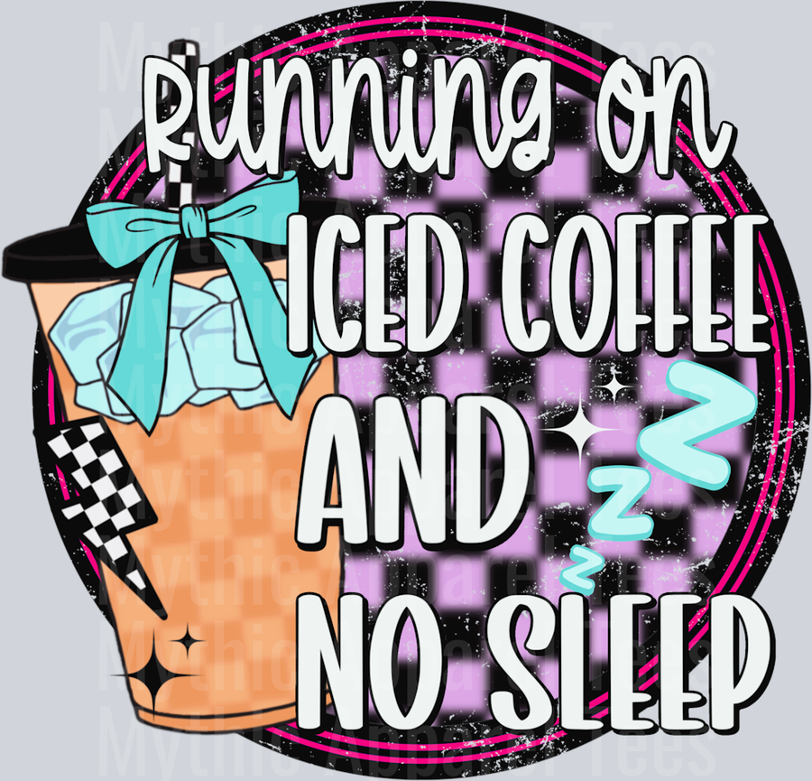 Running on coffee and no sleep DTF Drink Transfers