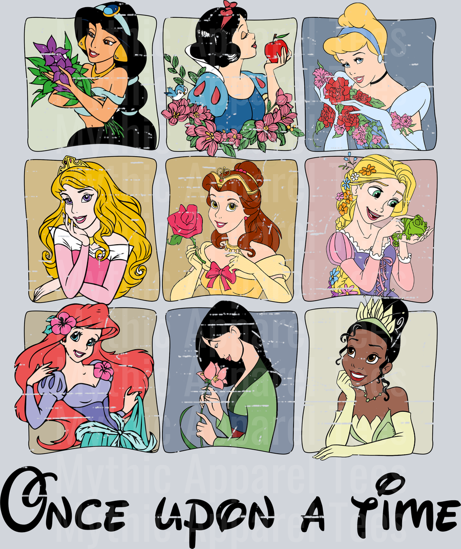 Once upon a time disney princesses frames DTF Disney Transfers