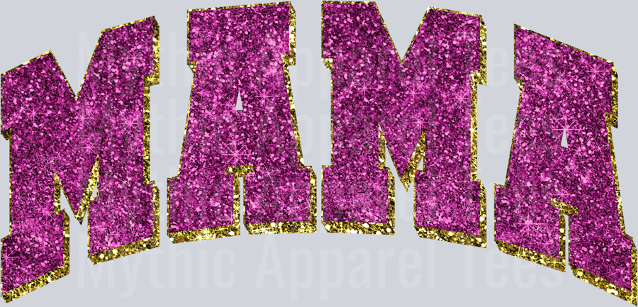 Mama 12 glitter red DTF MOM Transfers