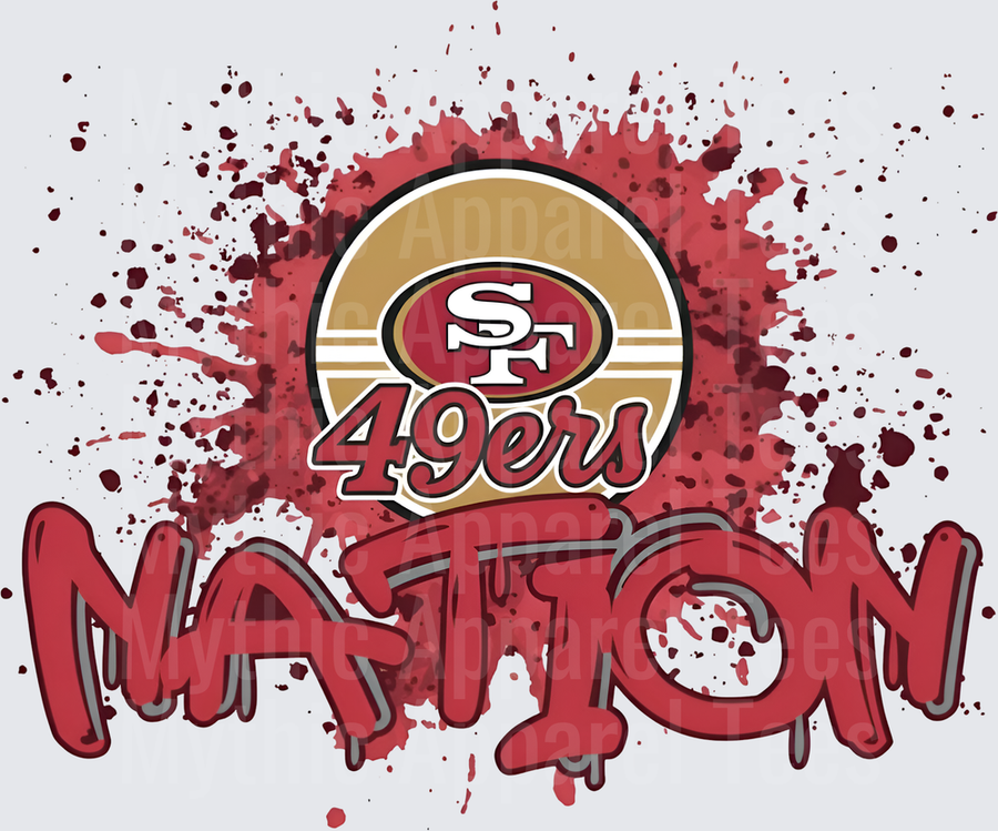 NFL Transfers San Francisco 49ers Nation Blood Splatter Logo Design