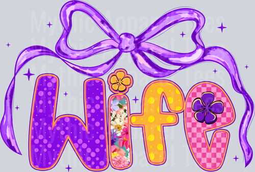 Wife Purple Ribbon DTF Wife Transfers