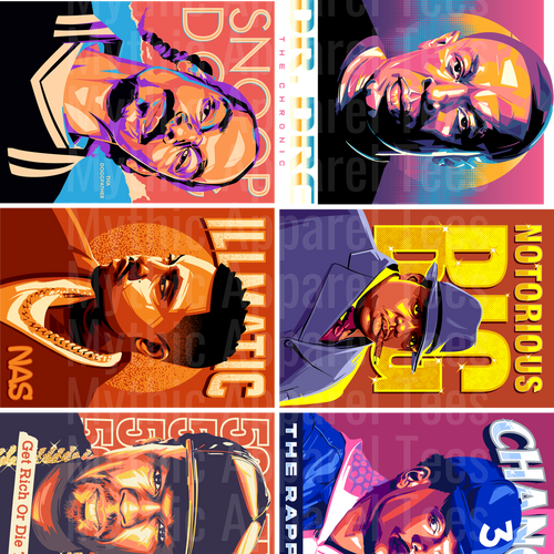 Classic Rappers GANG SHEET 10 FULL SIZE IMAGES