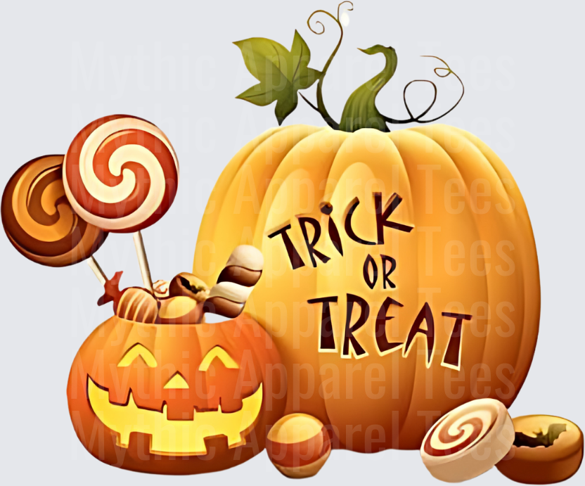 Trick or Treat Pumpkin Jack-O-Lantern Candy Bucket with Lollipops and Halloween Sweets