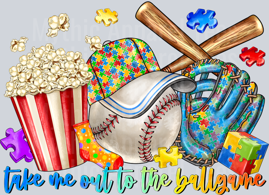Take Me Out To The Ballgame Baseball Autism Awareness