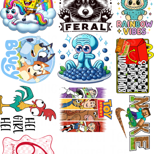 KIDS BLEND 2 GANG SHEET 10 KIDS SIZE IMAGES