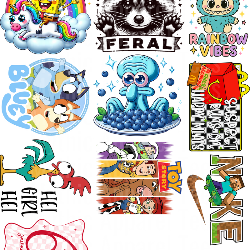 KIDS BLEND 2 GANG SHEET 10 KIDS SIZE IMAGES