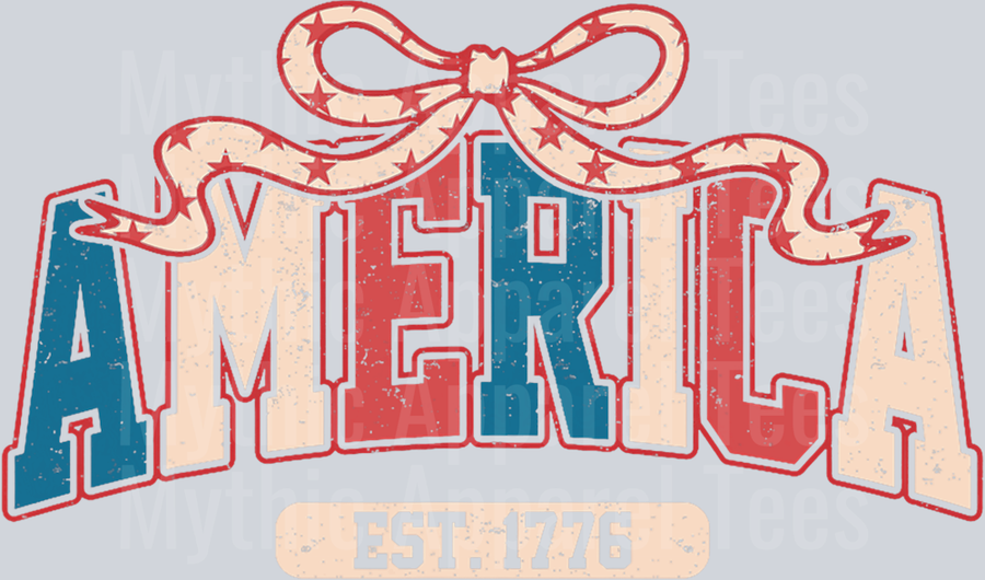 America Lacy and red white and blue cute mom daughter DTF Patriotic Transfers