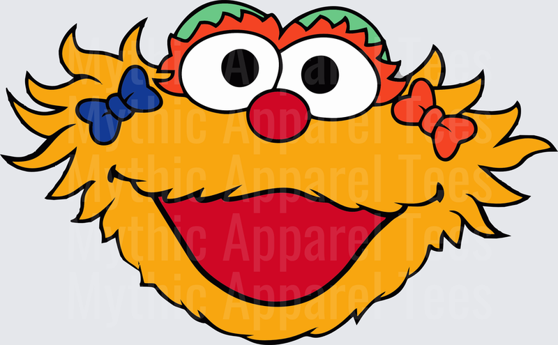 Sesame Street Zoe Monster Face with Colorful Bows