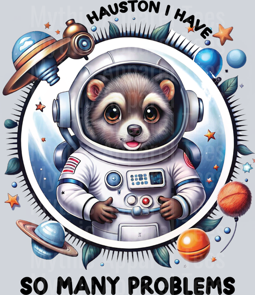 Houston I have so many problems DTF Raccoon Transfers