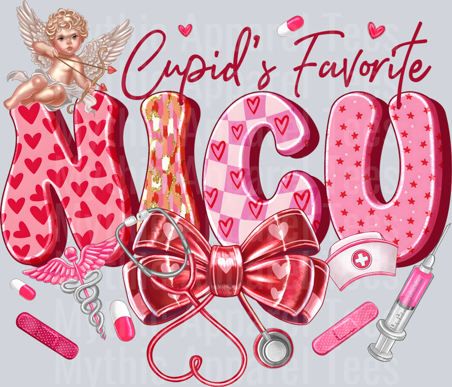 Cupids Favorite NICU Nurse DTF Valentines Day Transfers