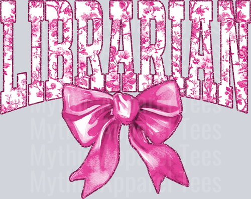 Light Pink Librarian College Font Floral Teacher Design