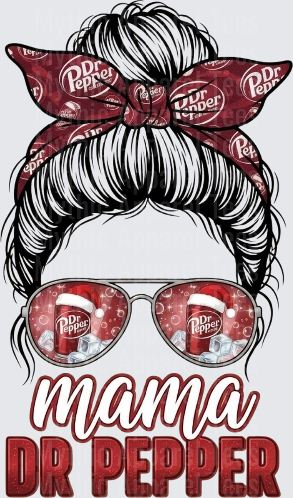 Dr Pepper Mama Messy Bun Christmas Aviator Sunglasses