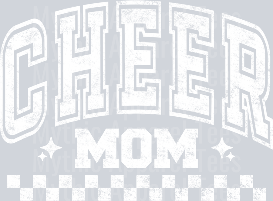 Cheer Mom White Checkers Varsity Letters