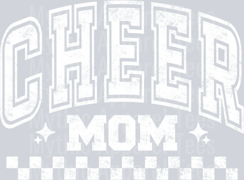 Cheer Mom White Checkers Varsity Letters