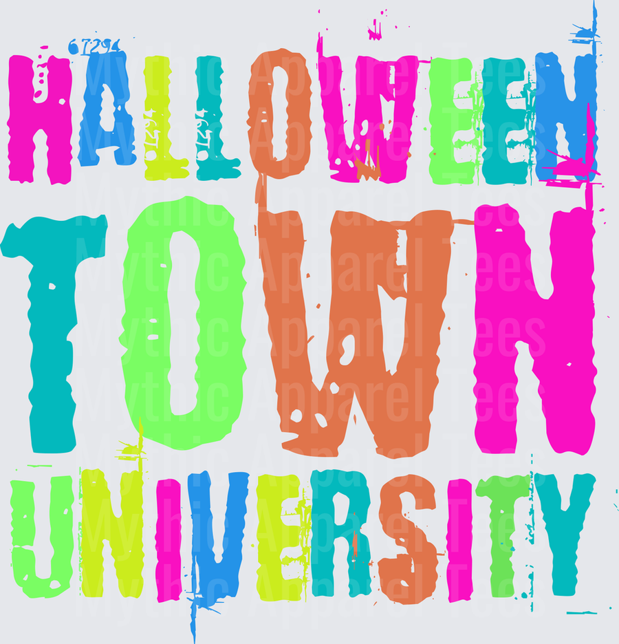 Halloween Town University Colorful Multicolor Bold Distressed Typography Design