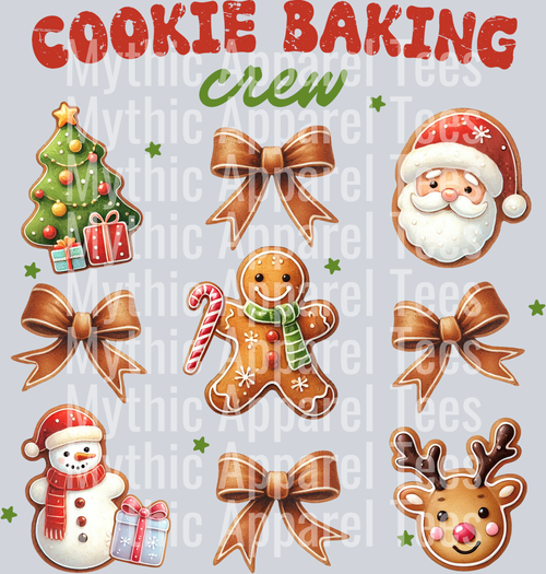 Cookie Baking Crew 4 – DTF Heat Transfer – Holiday Christmas Design