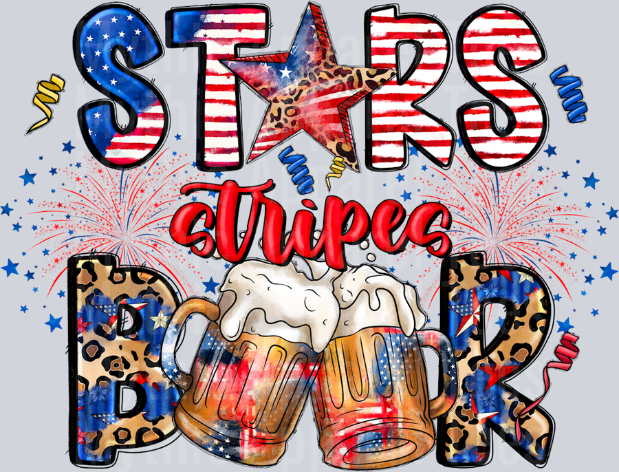 Stars Stripes and Beer Patriotic 4th of july