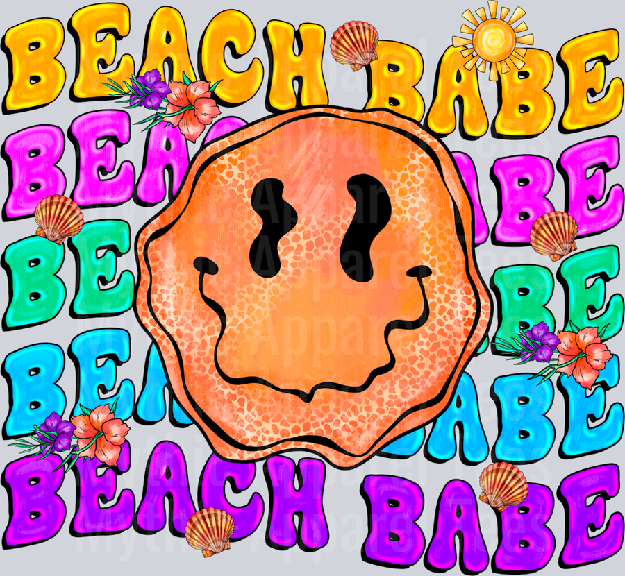 Beach Babe Retro Wave Smiley Face