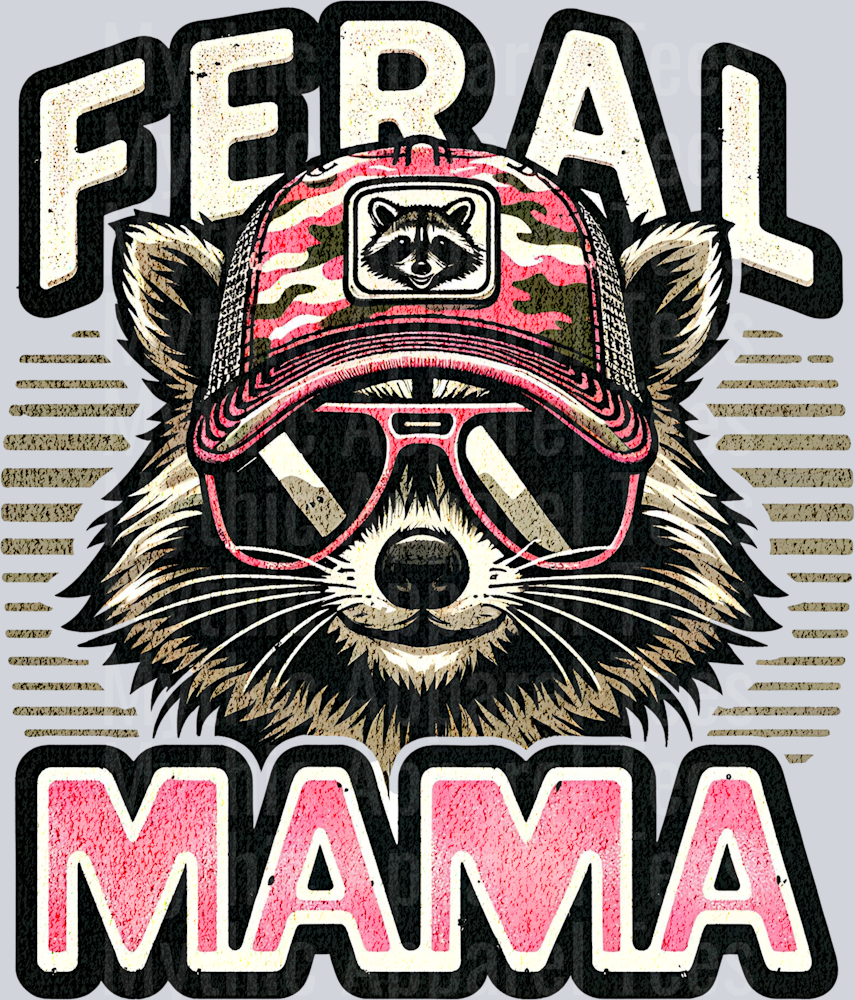 feral mama Raccoon Mom Shirt DTF Southern Transfers