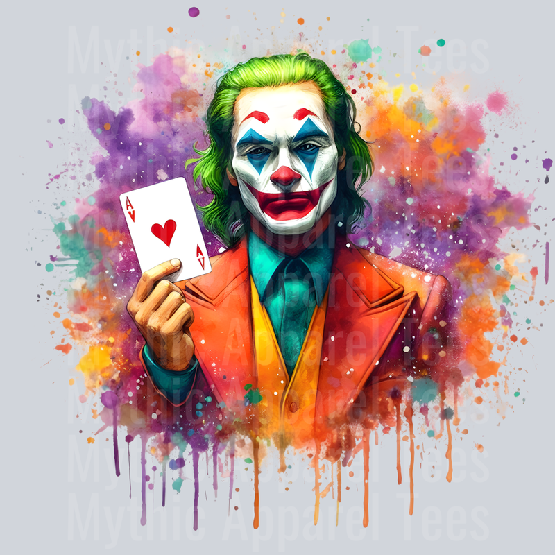 Joker with Ace Card Color Splash art DTF Joker Transfers