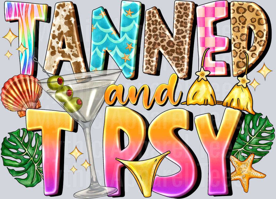 Tanned And Tipsy Drinking Summer