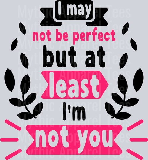 I may not be perfect but at least I’m not you DTF Sarcastic Sassy Transfers