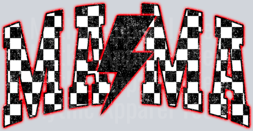 Red Neon Checkered Mama