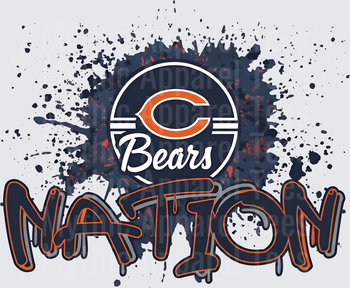 NFL Transfers Chicago Bears Nation Grunge Splatter Logo Design