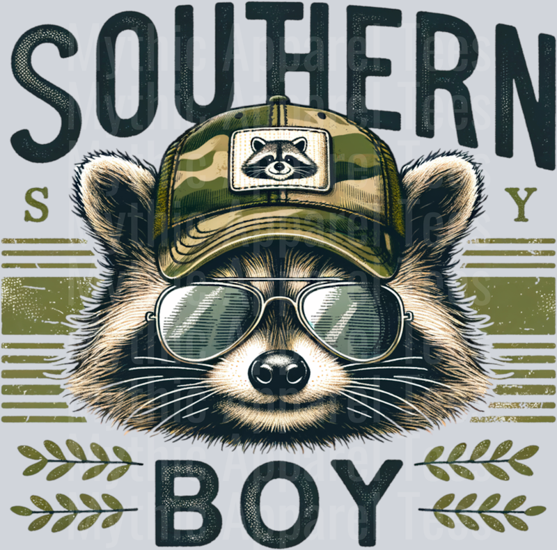 southern boy 2 Raccoon Hat DTF Southern Transfers