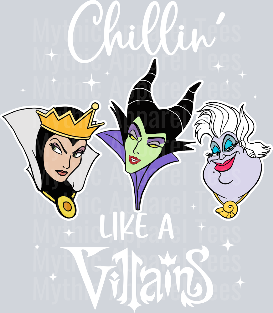 Chillin like a villains 3 DTF Disney Villains Transfers