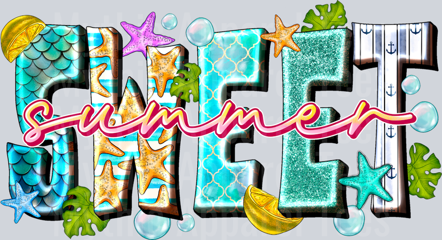 Summer Sweet Mermaid letters