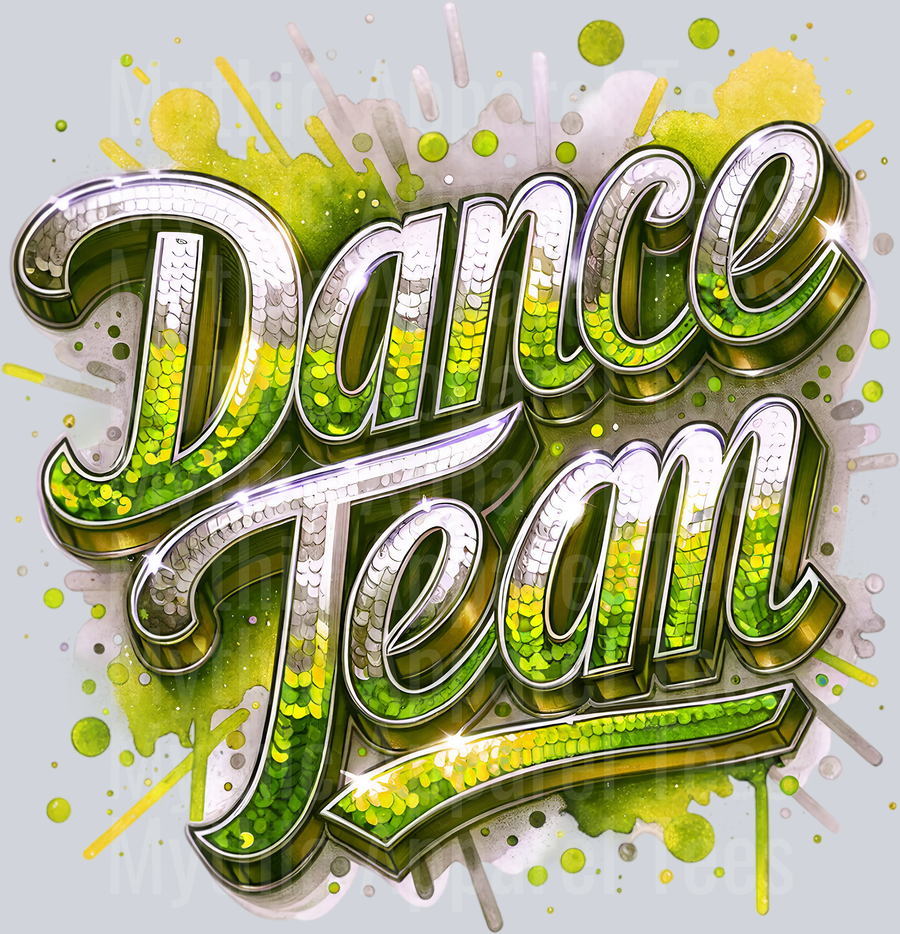 0017 Dance Team Sequins Gold DTF Dance Team Transfers