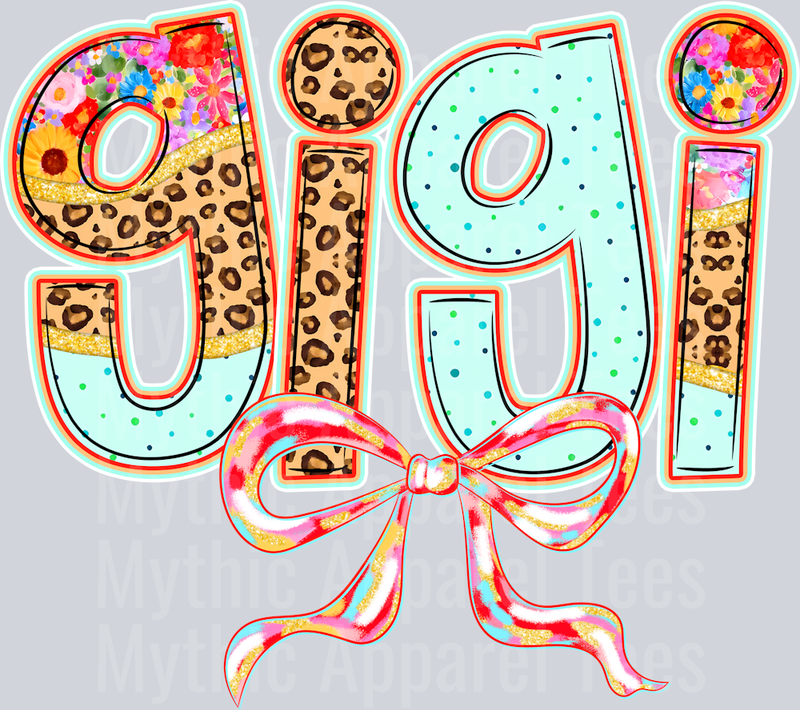 Gigi Cheetah and Aqua DTF GiGi Transfers