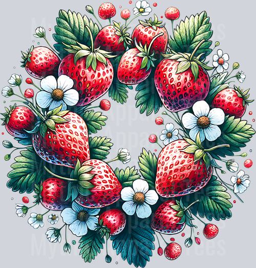 STRAWBERRY WREATH CLIPART PNG
