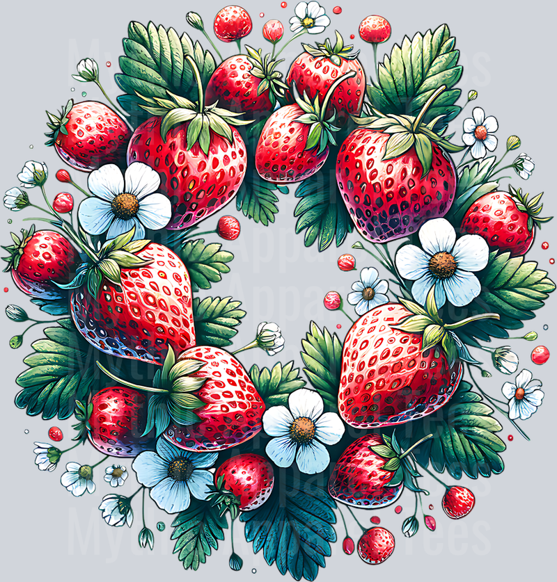 STRAWBERRY WREATH CLIPART PNG