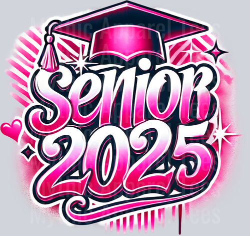 0040 Senior 2025 Red DTF 2025 Senior Graduation Transfers