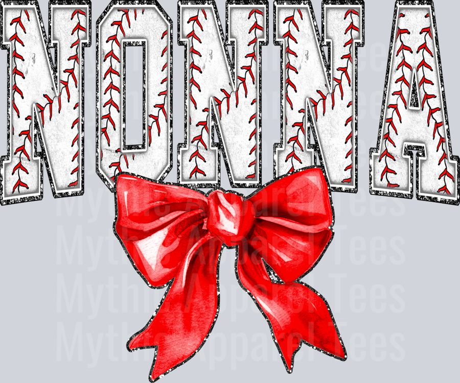 Baseball Nonna Bow School Spirit & Sports