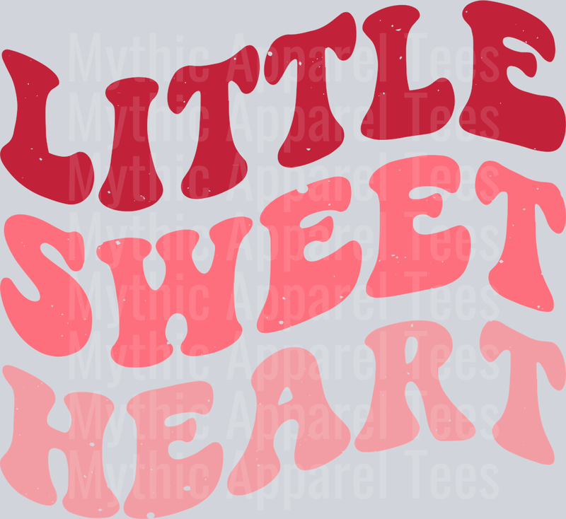 Little Sweet Heart Retro Wave DTF Valentines Day Transfers