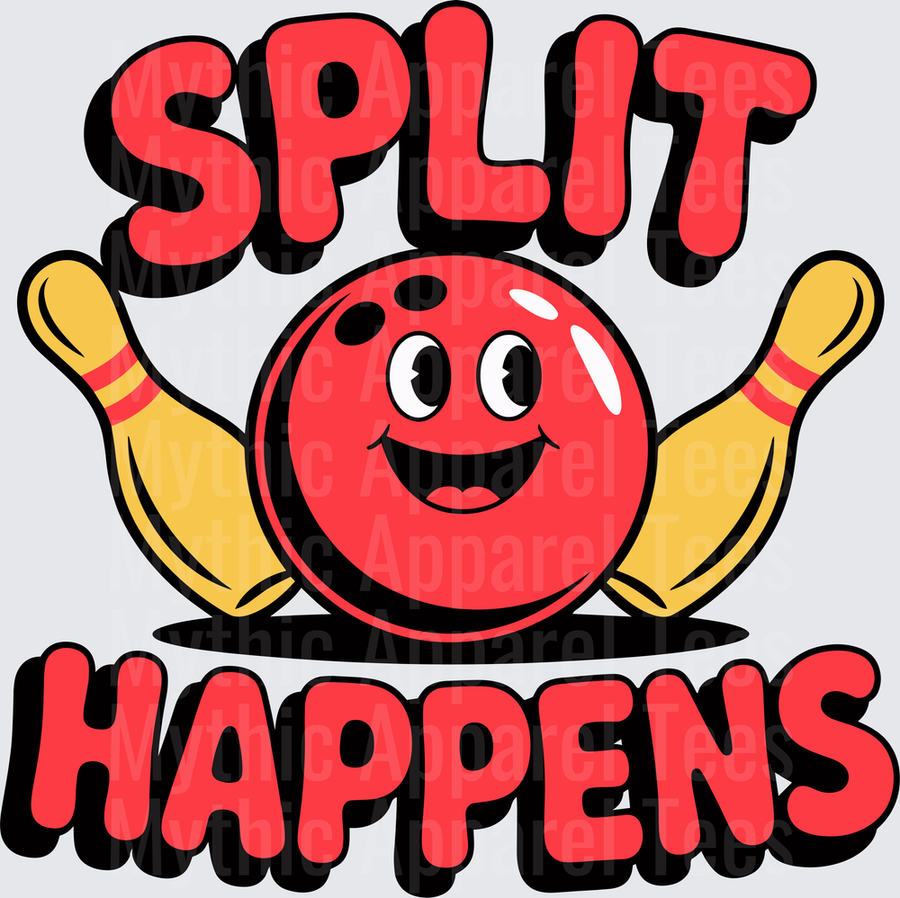 Bowling Split Happens Funny Smiling Ball and Pins Design