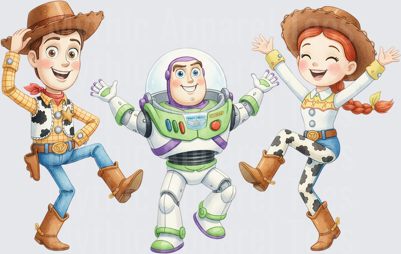 Toy Story 5 Woody Buzz Lightyear Jessie Watercolor Trio