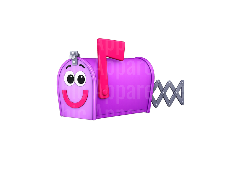 Blues Clues Mailbox Character Purple Smiling Accordion Arms
