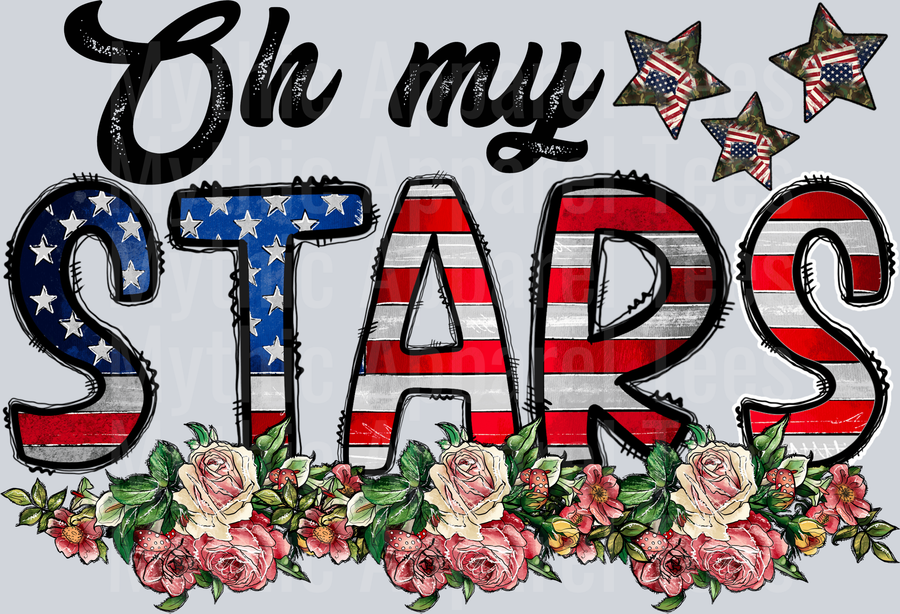 Oh My Stars cute 4th of July DTF Patriotic Transfers
