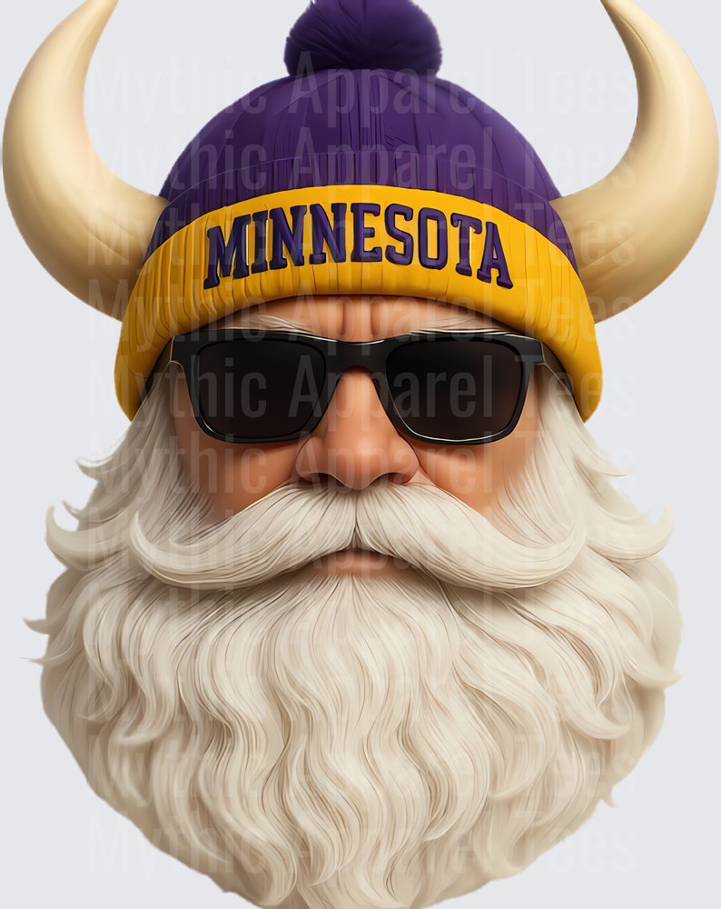 NFL Mascots Minnesota Vikings Cool Santa Bearded Viking Fan