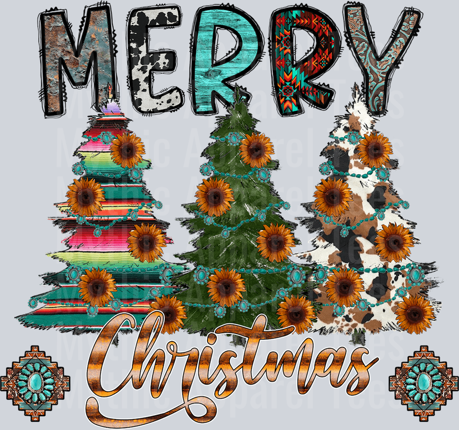 Merry Christmas Tree Western