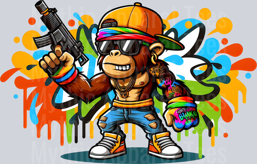 Diddy Kong Donkey Kong Graffiti DTF Pop Culture Transfers