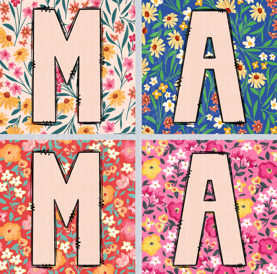 Mama 41 floral 2 DTF MOM Transfers