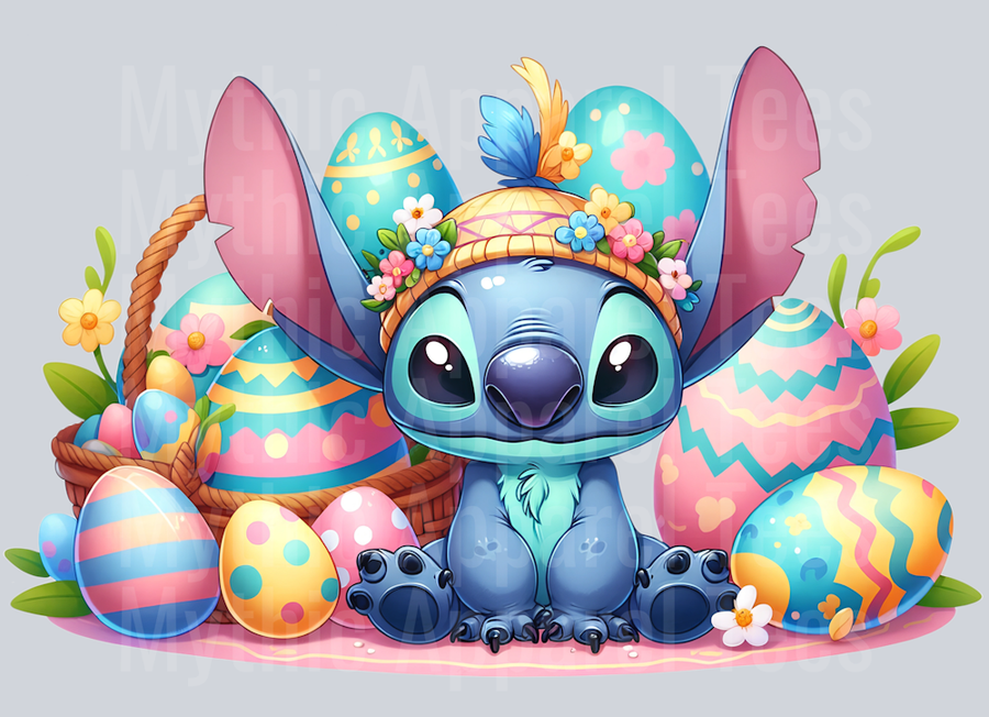 Stitch Easter Transfer 16 DTF Stitch Easter Transfers