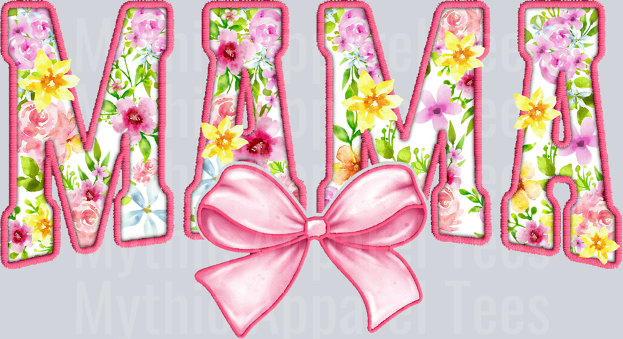 3 Mama Pink bow DTF Mom Transfers