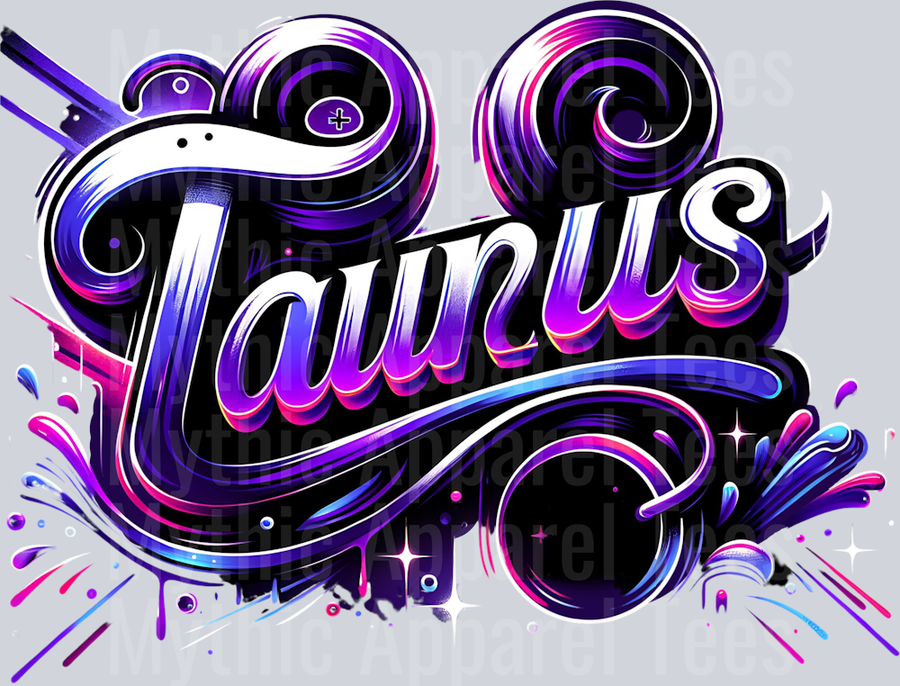Taurus 2 Purple Sign DTF Zodiac Sign Transfers