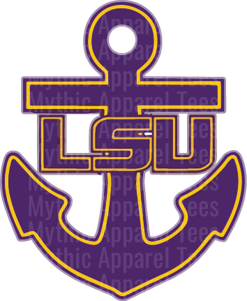 LSU Tigers Purple and Gold Anchor Logo Design